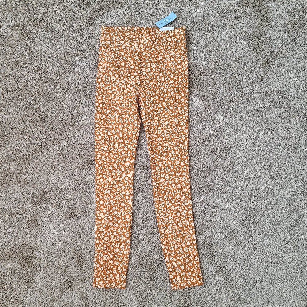 Buttery Soft Orange Floral High Waist Leggings